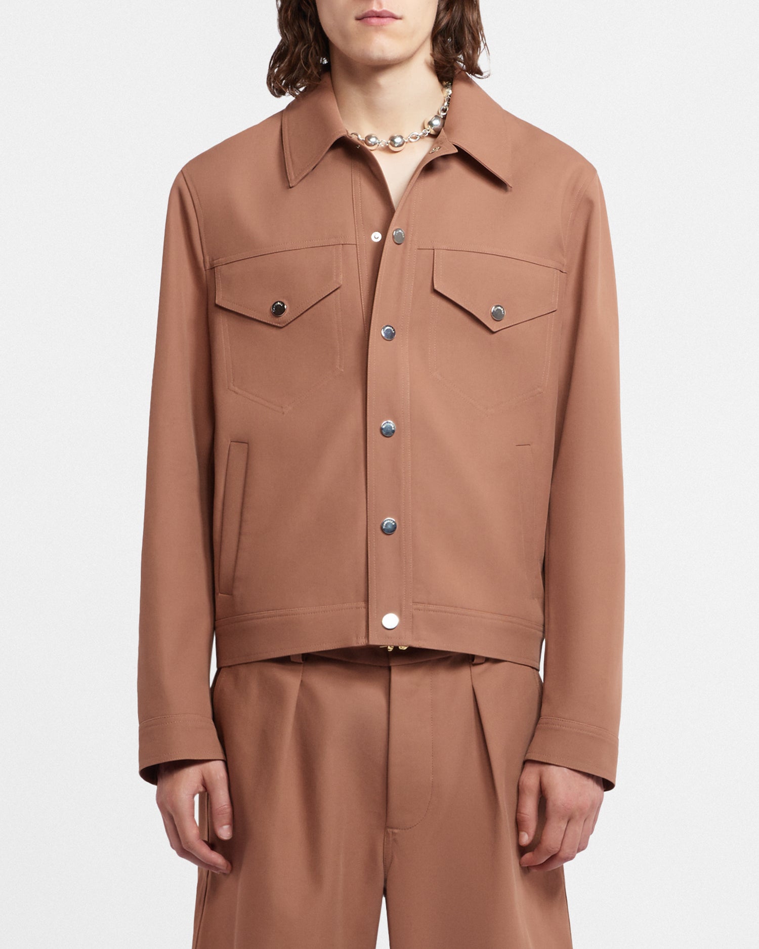 Larry - Structured Twill Jacket - Rust Twill