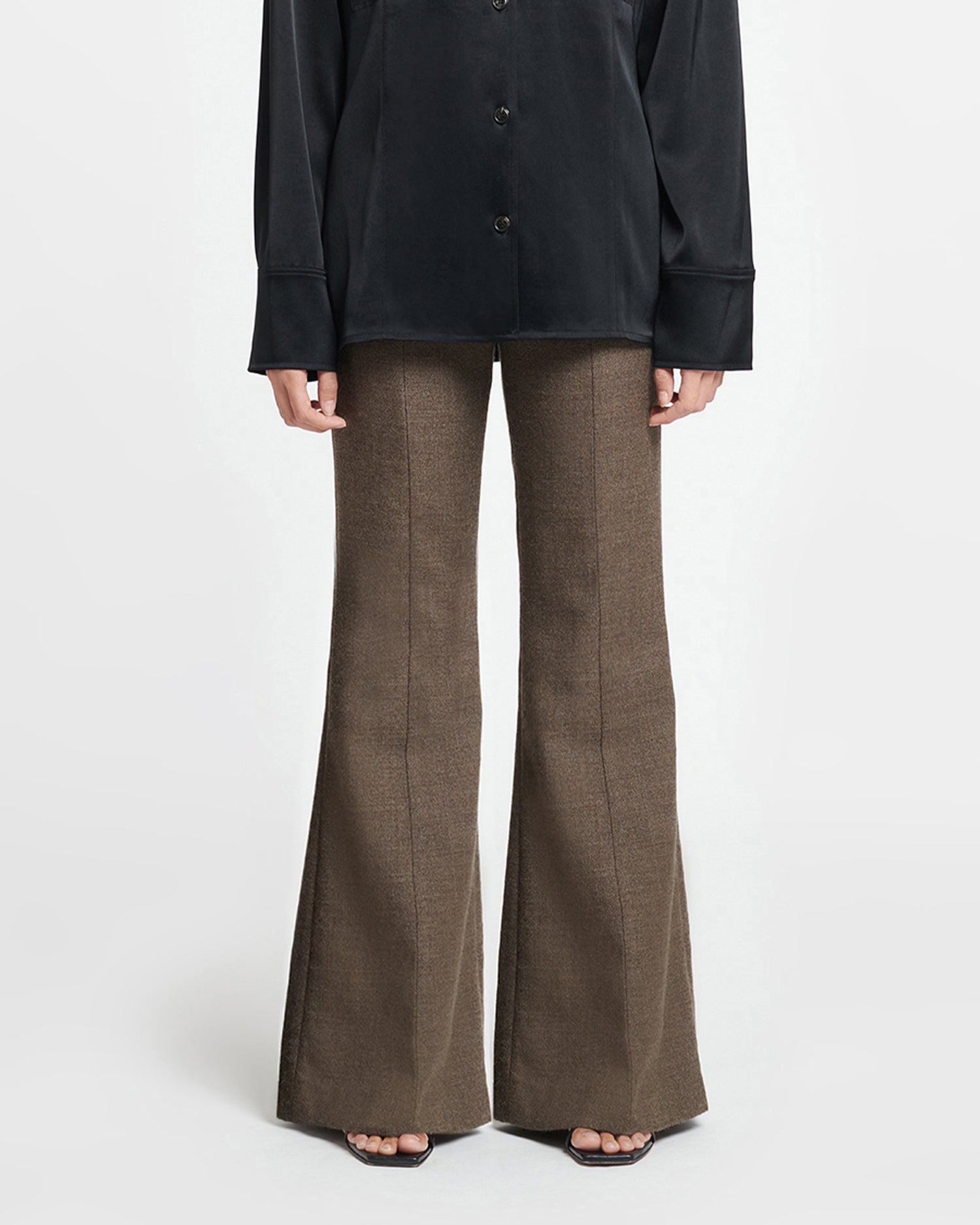 Walnut Faux Wool Tailored Trouser