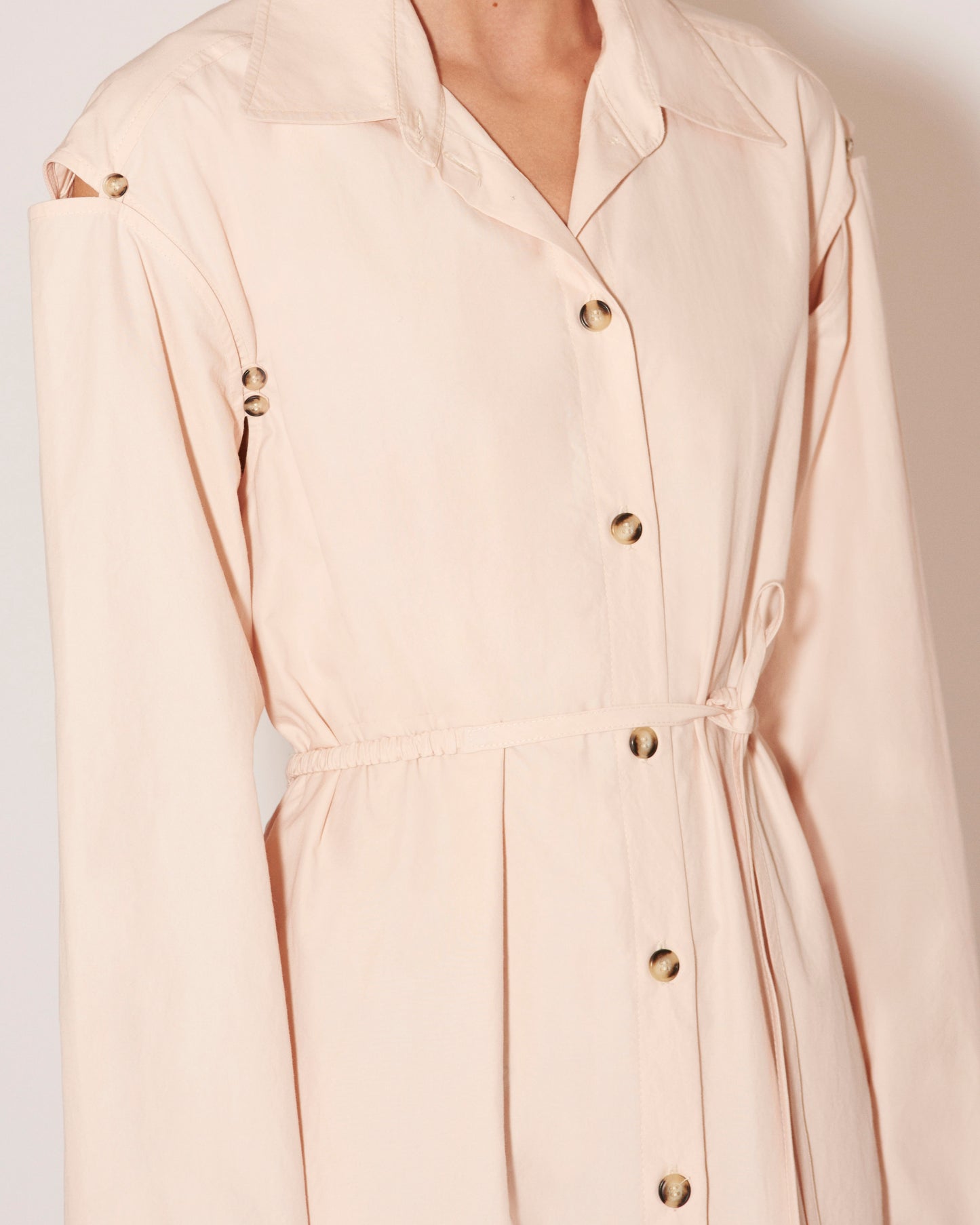 Edisa - Heavy Poplin Utalitarian Shirt Dress - Pink Poplin