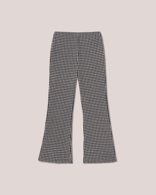 Tesa - Sale Slim Leg Seersucker Check Trouser - Navy Creme Check