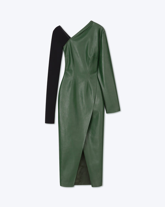 Nami - Sale Asymmetric Dress - Pine Green