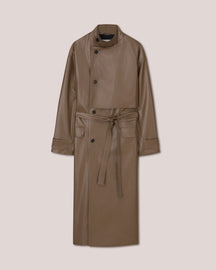 Dezo - Asymmetric Trench Coat - Brown