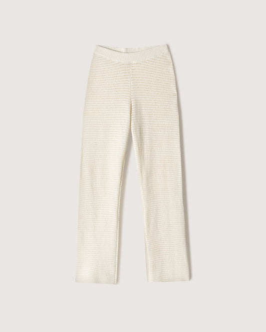 Bazia - Sale Crochet-Knit Wide-Leg Pants - Creme