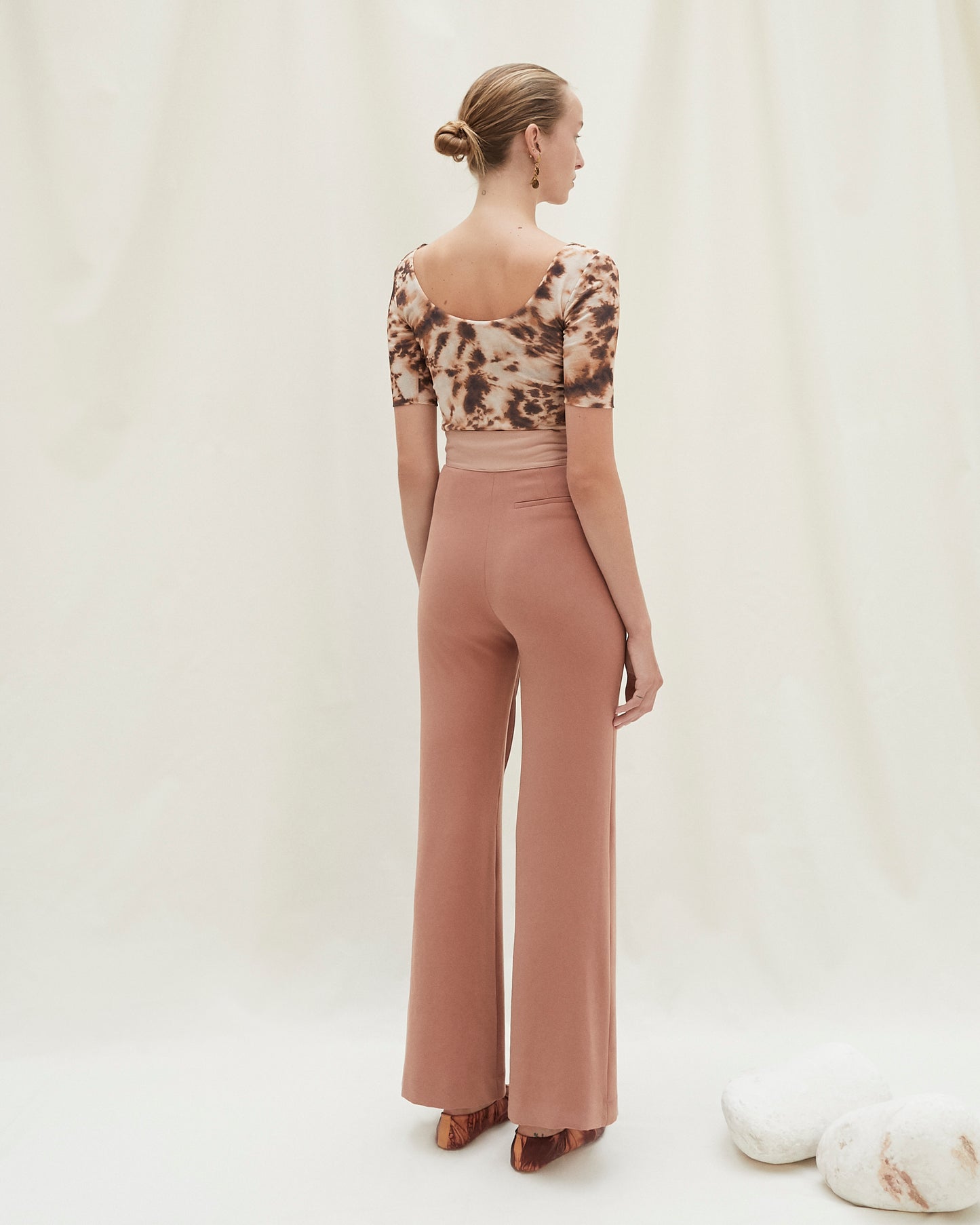 Cecilia - Fabric Block Pants - Terra