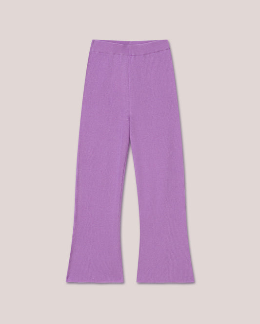 Leba - Sale Flared Knit Pants - Lilac