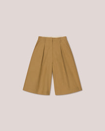 Lamis - Wide Leg Tailored Bermuda Short - Sand