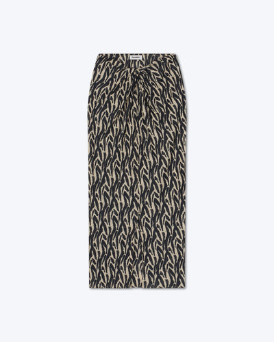 Marya - Sale Printed Mesh-Jersey Skirt - Brushtroke Animal