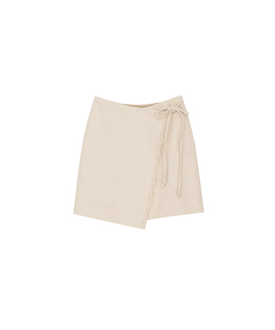 Delaney - Mini Wrap Skirt - Creme