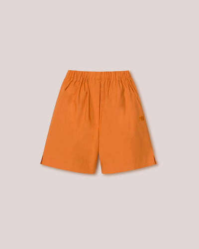 Megan - Sale Light Poplin Shorts - Orange Merino