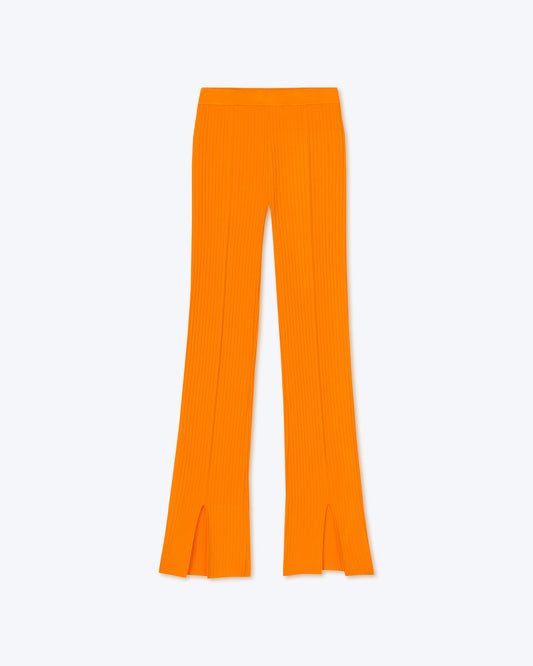 Lette - Sale Viscose Rib Pants - Bright Orange