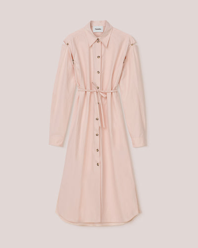 Edisa - Heavy Poplin Utalitarian Shirt Dress - Pink Poplin