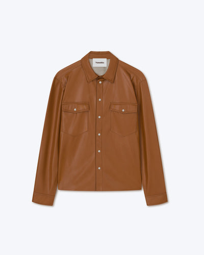 Lenn - Sale Okobor™ Alt-Leather Patch Pocket Shirt - Tobacco