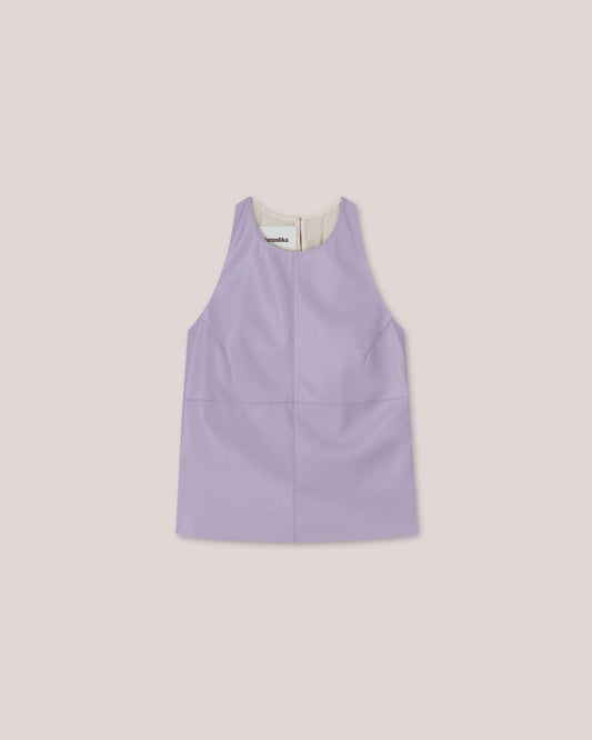 Teza - SaleOkobor™ Alt-Leather Sleeveless Top - Lilac