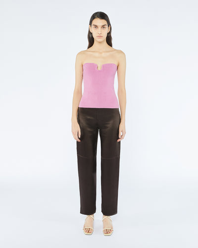 Chrissie - Sale Anew Textured Corset Top - Pink