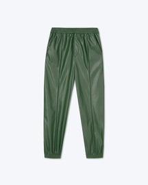 Vitor - SaleOkobor™ Alt-Leather Elasticated Trousers - Pine Green