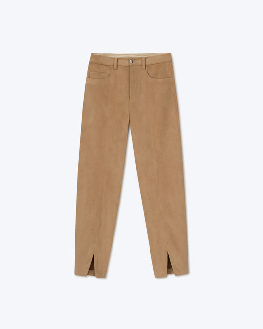 Tibes - Sale Split Hem Trousers - Sand Brown