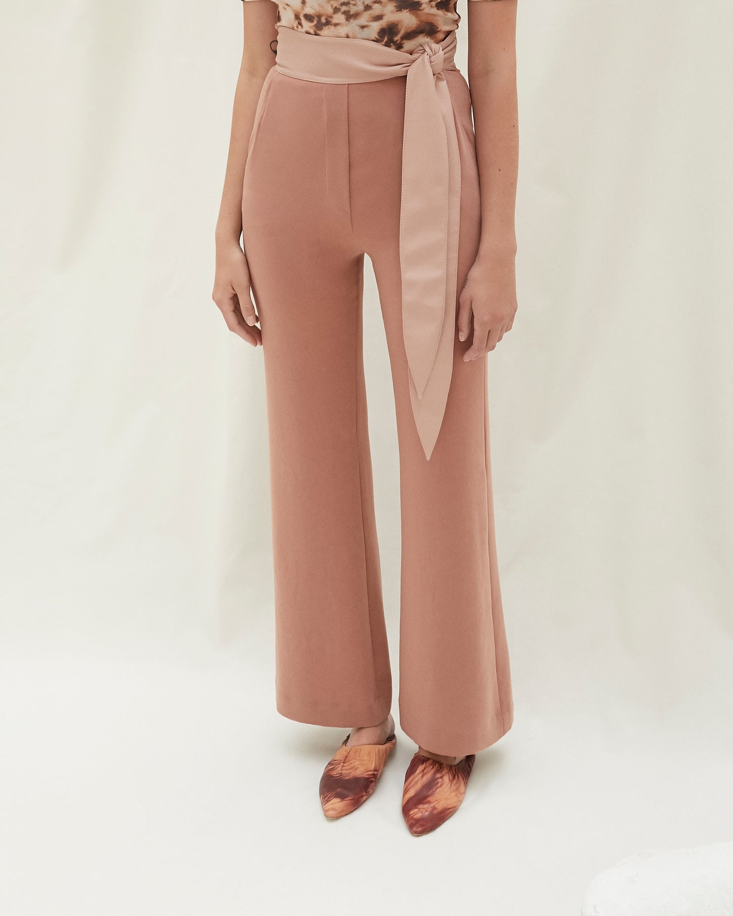 Cecilia - Fabric Block Pants - Terra