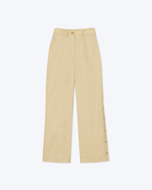 Nessa - Sale Cotton Straight-Leg Pants - Vintage Creme