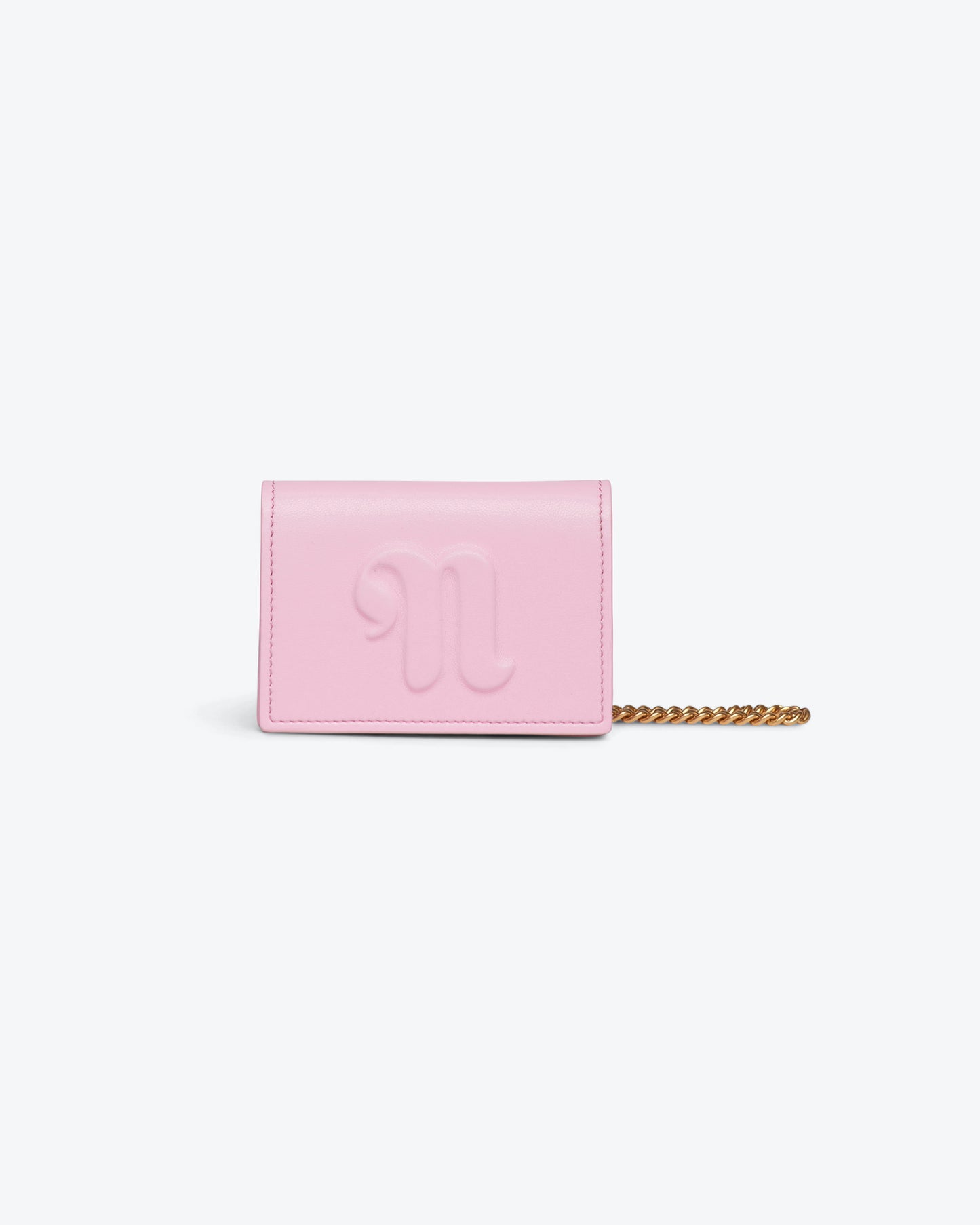 The Concertina Mini - Sale Alt-Nappa Chain-Trimmed Cardholder - Pink