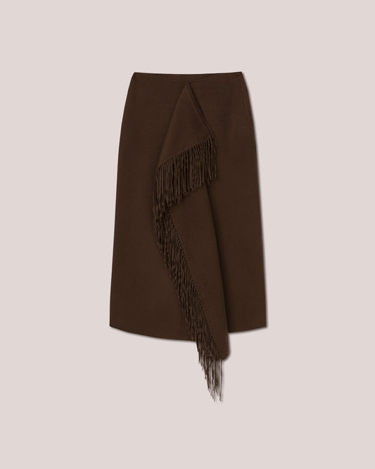 Liza - Sale Double Wool Blanket Skirt - Soil