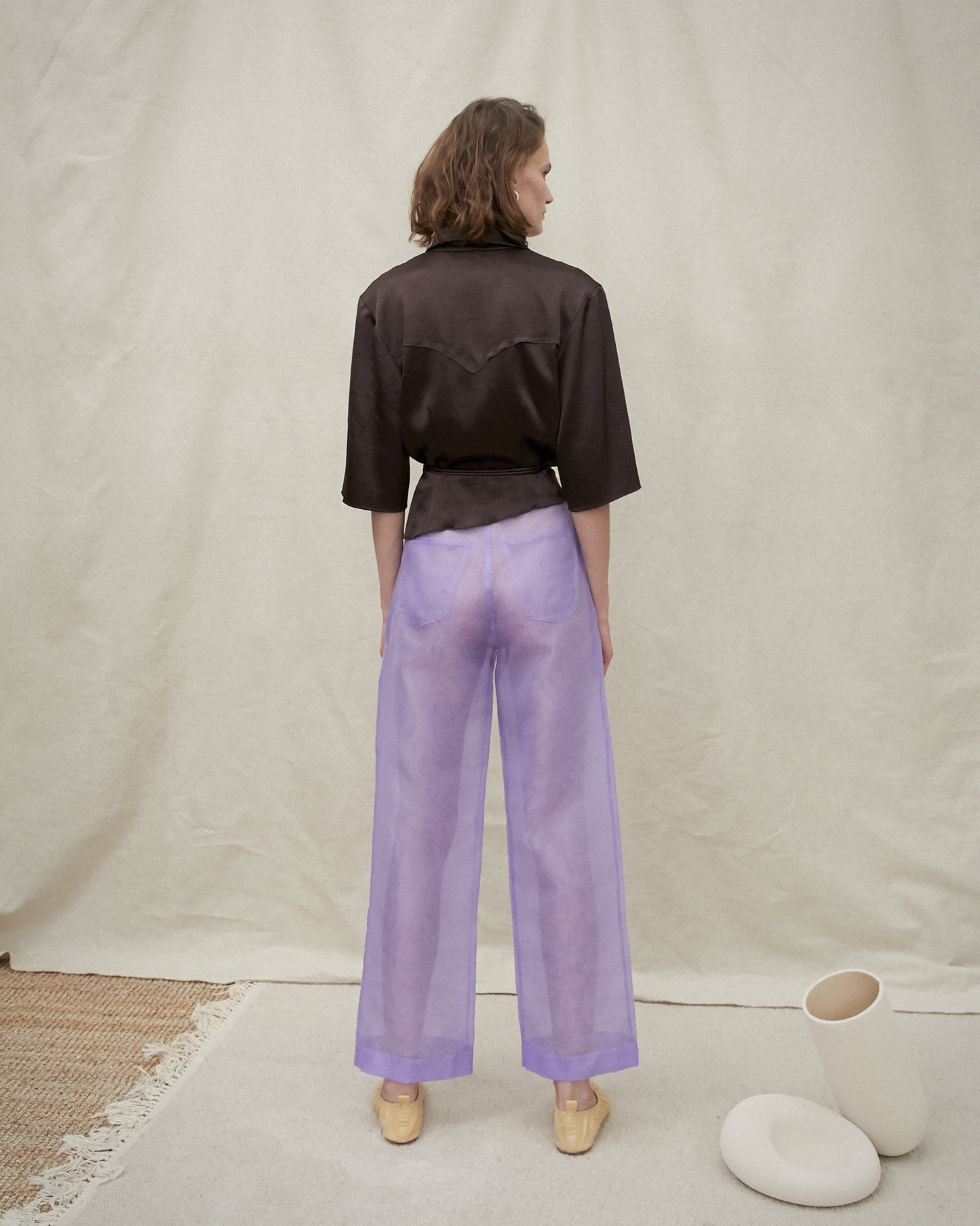 Marfa - High Rise Wide Leg Pants - Lilac