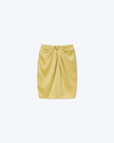 Nilla - Sale Slip Satin Mini Skirt - Yellow