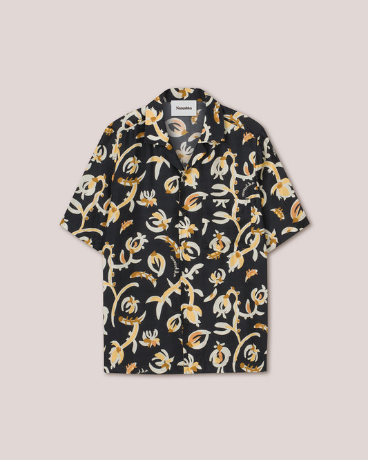 Bodil - Short Sleeve Shirt - Naive Floral Black