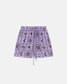 Anne - Sale Printed Silk-Twill Shorts - Kopjafa Lilac