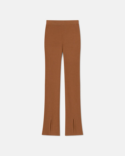 Anny - Sale Ribbed-Knit Pants - Chestnut