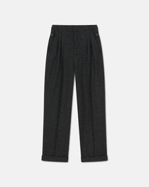 Biba - Sale Houndstooth Wool Pants - Grey Black Houndstooth