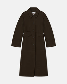 Brogan - Sale Felted Wool Coat - Dark Green