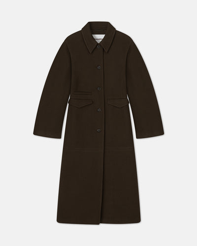 Brogan - Sale Felted Wool Coat - Dark Green