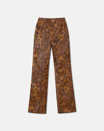 Camma - Sale Faux Animal Straight Leg Trousers - Snake Skin