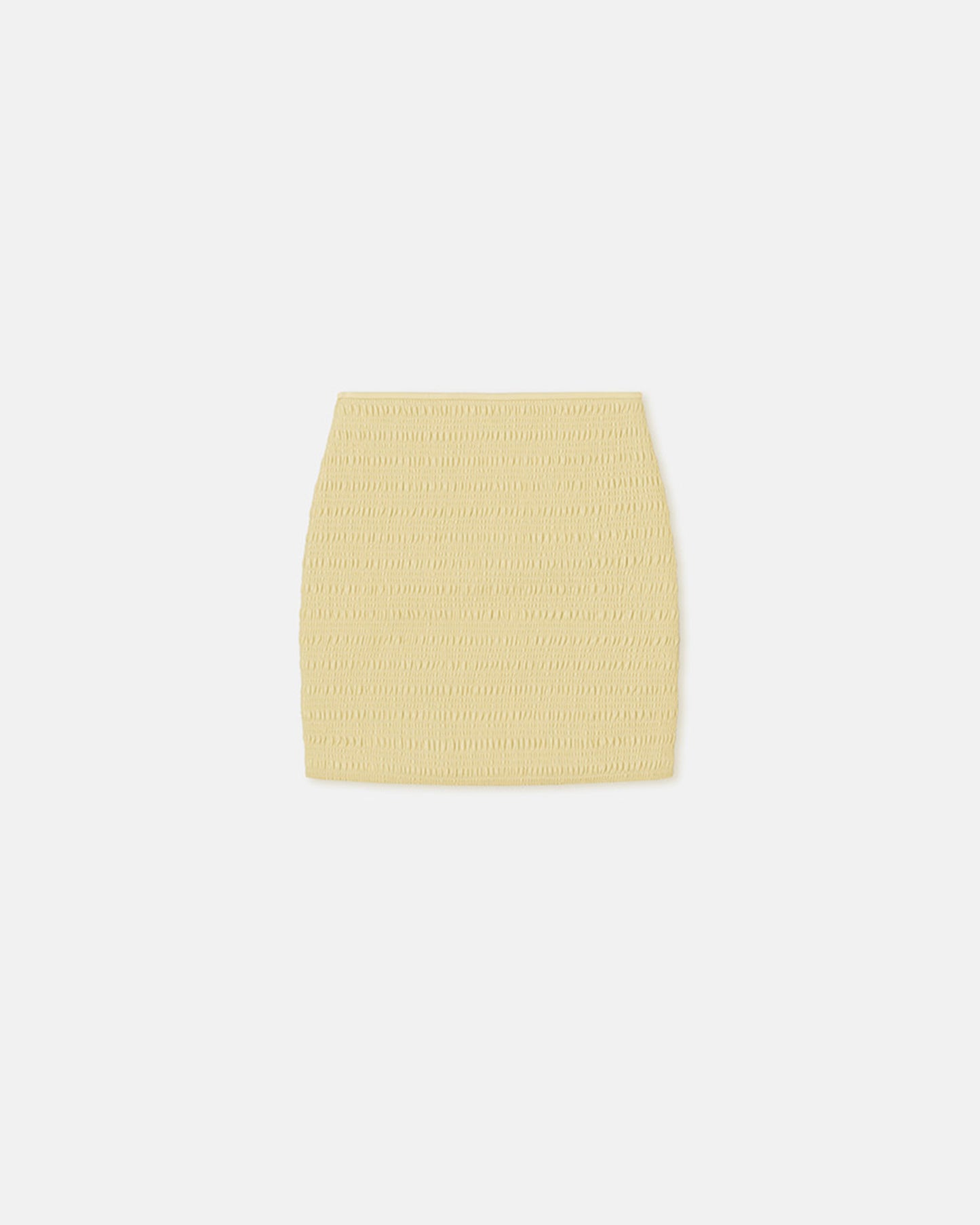 Ceara - SmockedOkobor™ Alt-Leather Mini Skirt - Lemongrass