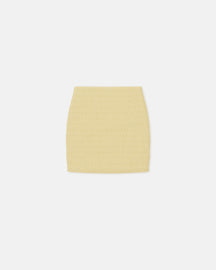 Ceara - SmockedOkobor™ Alt-Leather Mini Skirt - Lemongrass