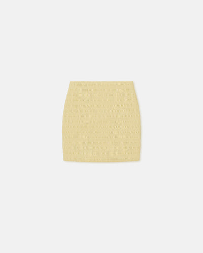 Ceara - SmockedOkobor™ Alt-Leather Mini Skirt - Lemongrass