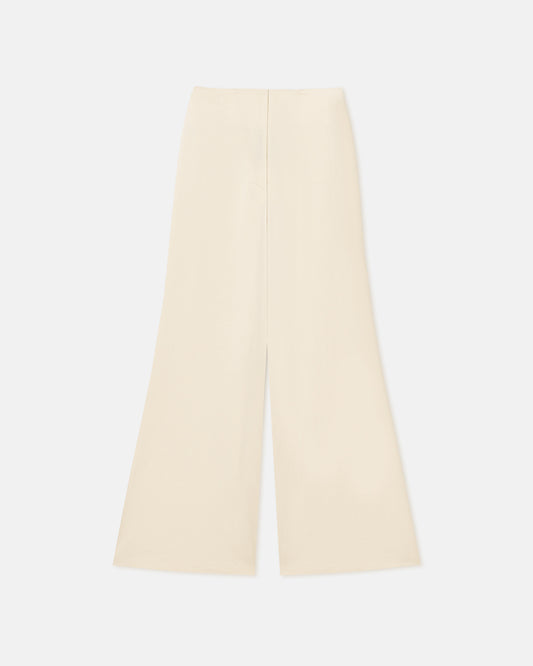 Charis - Fluted Crisp-Satin Pants - Creme