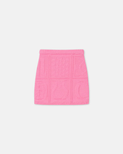 Colinda - Sale Cable-Knit Cotton-Blend Mini Skirt - Pink