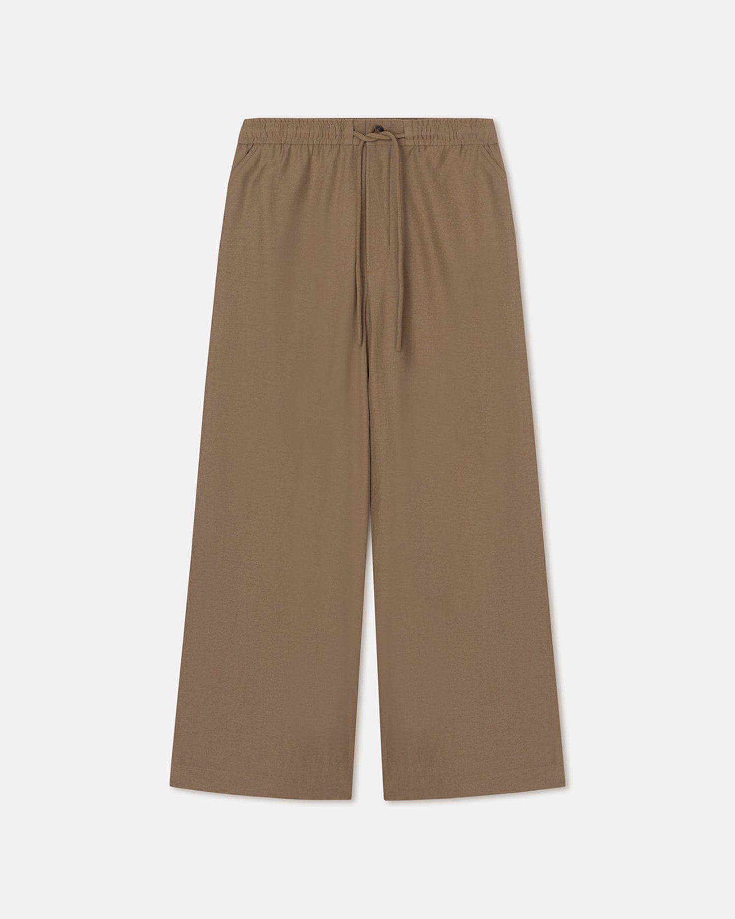 Einar - Slub Shirting Drawstring Pants - Fossil Brown