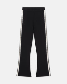 Franna - Sale Crocheted Kick Flare Pants - Black Cream