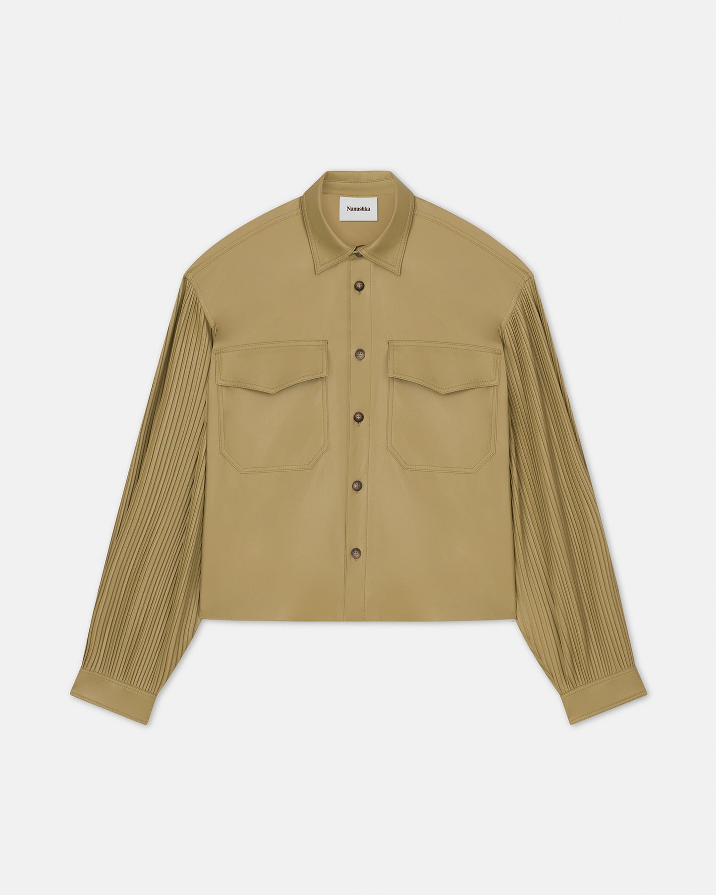 Gavyn - Sale Okobor™ Alt-Leather Shirt - Light Khaki – Nanushka