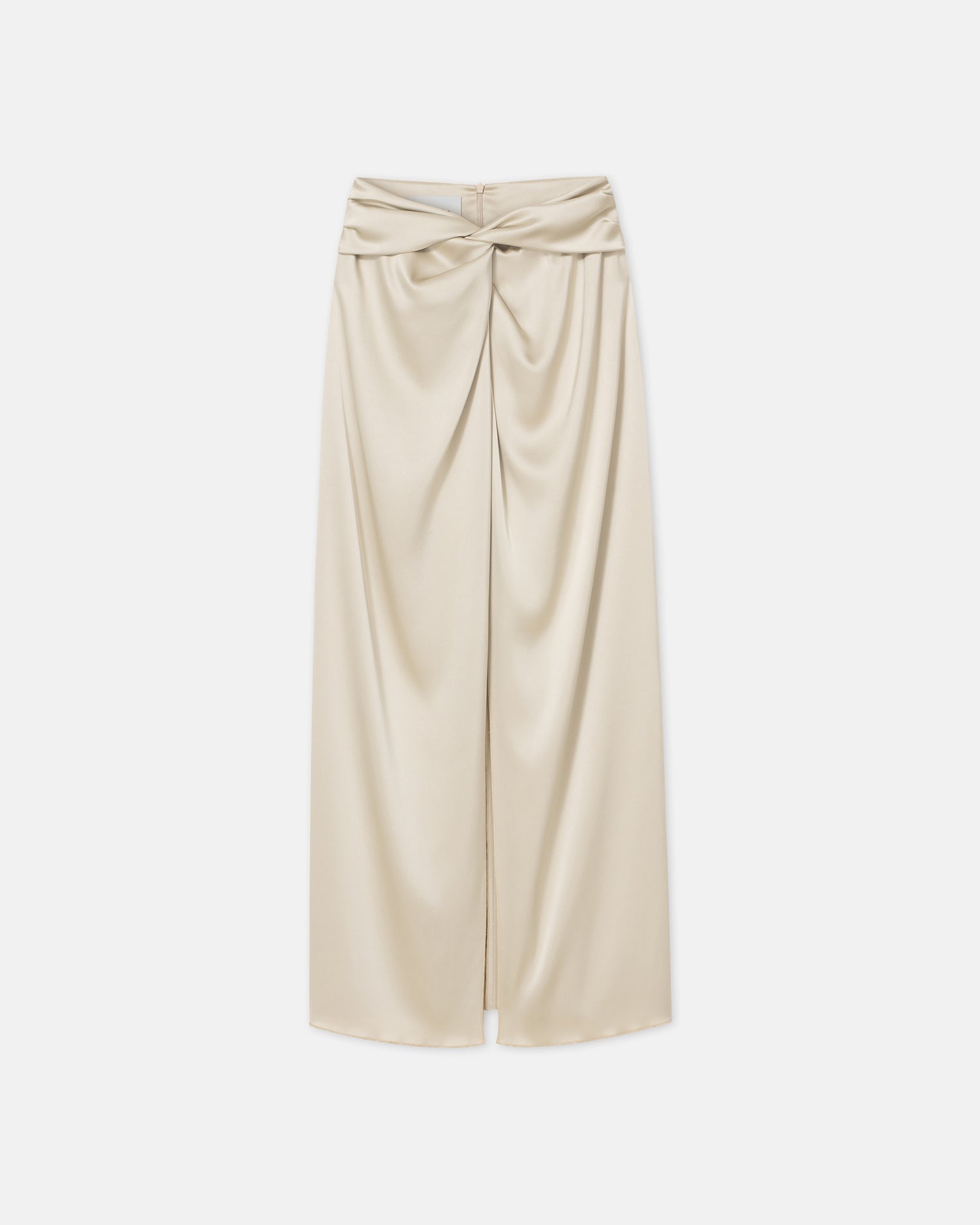 Heida - Slip Satin Wrap Skirt - Porcelain