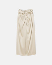 Heida - Sale Slip Satin Wrap Skirt - Porcelain