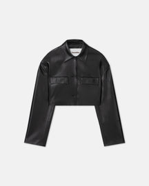 Holleen - CroppedOkobor™ Alt-Leather Shirt - Black