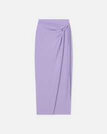 Inaya - Sale Mesh-Jersey Wrap Midi Skirt - Lavender