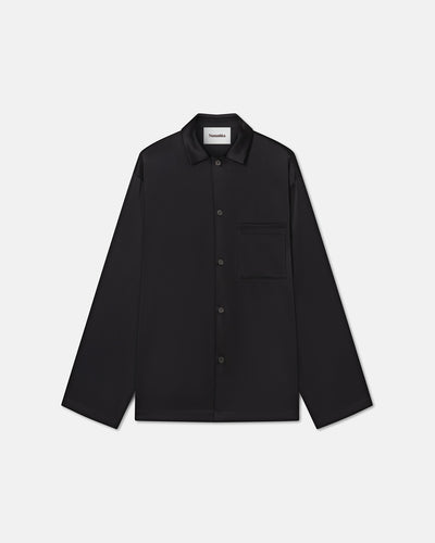 Jelmer - Long-Sleeve Slip-Satin Shirt - Black