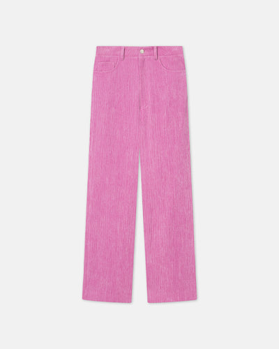 Josine - Sale Velvet Seersucker Baggy Pants - Orchid