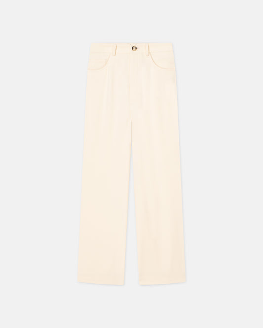 Josine - Sale Bouclé-Crepe Baggy Pants - Vanilla