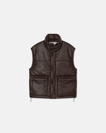 Jovan - SaleOkobor™ Alt-Leather Gilet - Coffee Ground