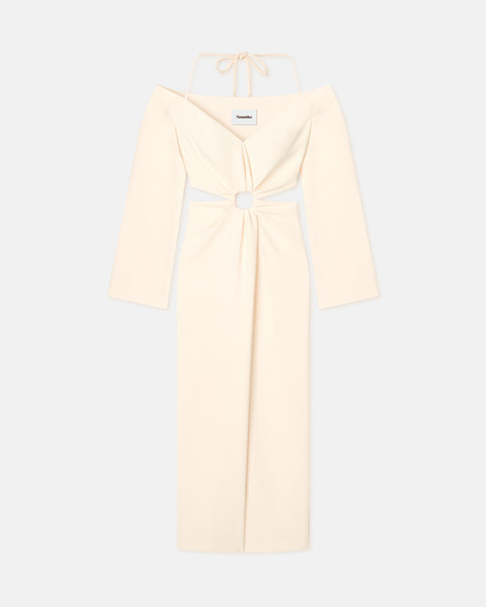 Kacela - Sale BouclÃ©-Crepe Midi Dress - Vanilla